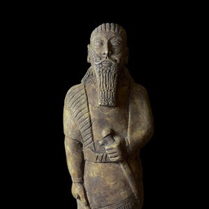 Mesopotamia art for Lamassu statue - Assyrian winged bull relief sculpture amulet