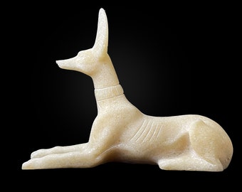 Alabaster statue for Egyptian God Anubis, Jackal god Anubis the God of afterlife.