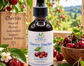 Cherry Tincture | Prunus cerasus ‘Montmorency’| Fresh Cherry| Extract | 1:2 Ratio | Small Batch Botanical Extract