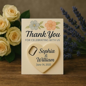 Recuerdo de boda personalizado - Tarjeta de agradecimiento con forma de corazón - Regalo para invitados - Regalos de boda personalizados al por mayor