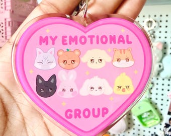 ATEEZ Emotional Support Group Keychain