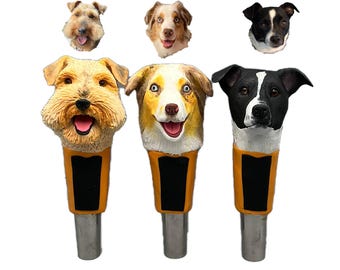 Personalisierter benutzerdefinierter Bierhahngriff, Blasenkopf-Bierhahngriff, Bierfass-Hahngriff, Geburtstagsgeschenk, Hundebierhahngriff