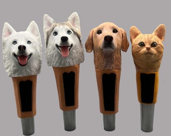 Personalized custom beer faucet handle, bubble head beer faucet handle, beer keg faucet handle, birthday gift, dog beer faucet handle