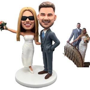 Custom Anniversary Couple Bobblehead Free Shipping, Personalized Lover Statues, Personalized Couples Figurines For Wedding