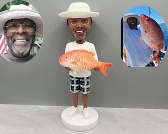 Benutzerdefinierte Bobbleheads für Mann, personalisierte Angelbobblehead, einzigartige Vatertagsgeschenkideen, Geschenke für Angelbegeisterte
