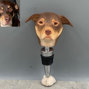 Personalized Wine Cork - Custom Wine Stopper Wedding Favors, Wine Cork Custom Wine Stopper, Custom Dog Head Wine Stopper