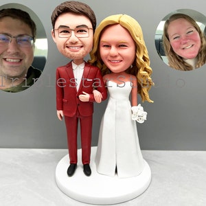 Custom Wedding Bobblehead, Personalized Polymer Clay Sculpture, Anniversary Gift