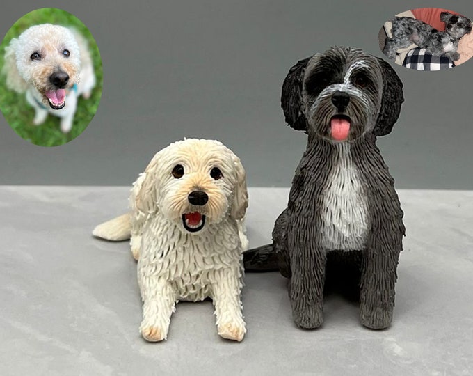 Personalized Dog Clay Sculpture,Custom Dog Statue,Clay Pet Sculpture,Clay Dog Model,Pets Birthday Statue,Dog Wedding Topper
