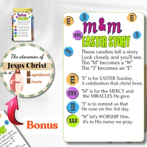 M&M Easter Story Tag: Christian Poem, Printable Gift (Digital Download)