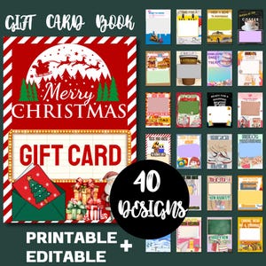 Livre de cartes-cadeaux de Noël, livre de cartes-cadeaux de Noël à imprimer, cadeau de Noël pour adolescent, cadeau de Noël pour adolescent, cadeau de Noël pour enfants