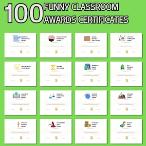 Funny Classroom Awards Certificates Editable in Canva, End Of School Year Achievement Award, Students Gift, Class Superlatives Teacher Gift