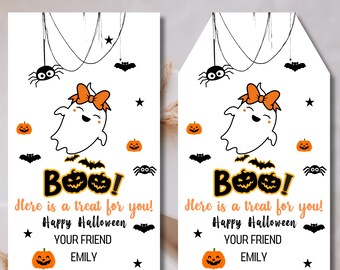 Editable Halloween Favor Tags: Costume Party Gift Tag (Digital Download)