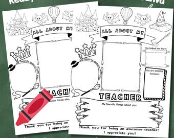 Teacher Thank You Coloring Page: DIY Gift Card (Printable PDF)