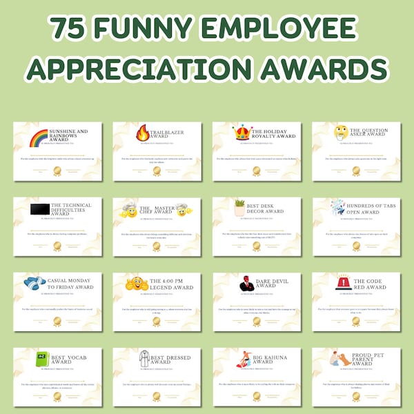 Funny Employee Appreciation Award Certificate, Recognition Award for Employee, Staff Appreciation Gift, Funny Gift for Employee Appreciation