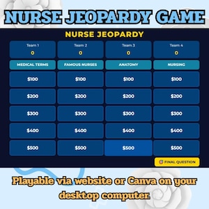 Nurse Jeopardy Game: Fun Trivia for Nurse Week (Digital)