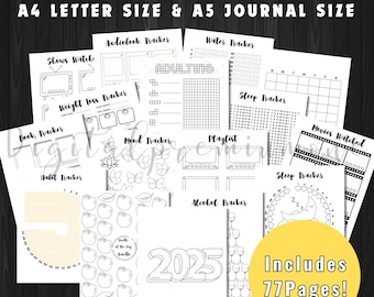 2025 Printable Journal Bundle: A5/A4 Planner Pages (Digital Download)