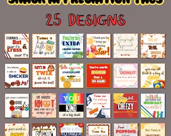 Snack & Candy Appreciation Tags: Teacher, Employee, Nurse (Printable PDF)