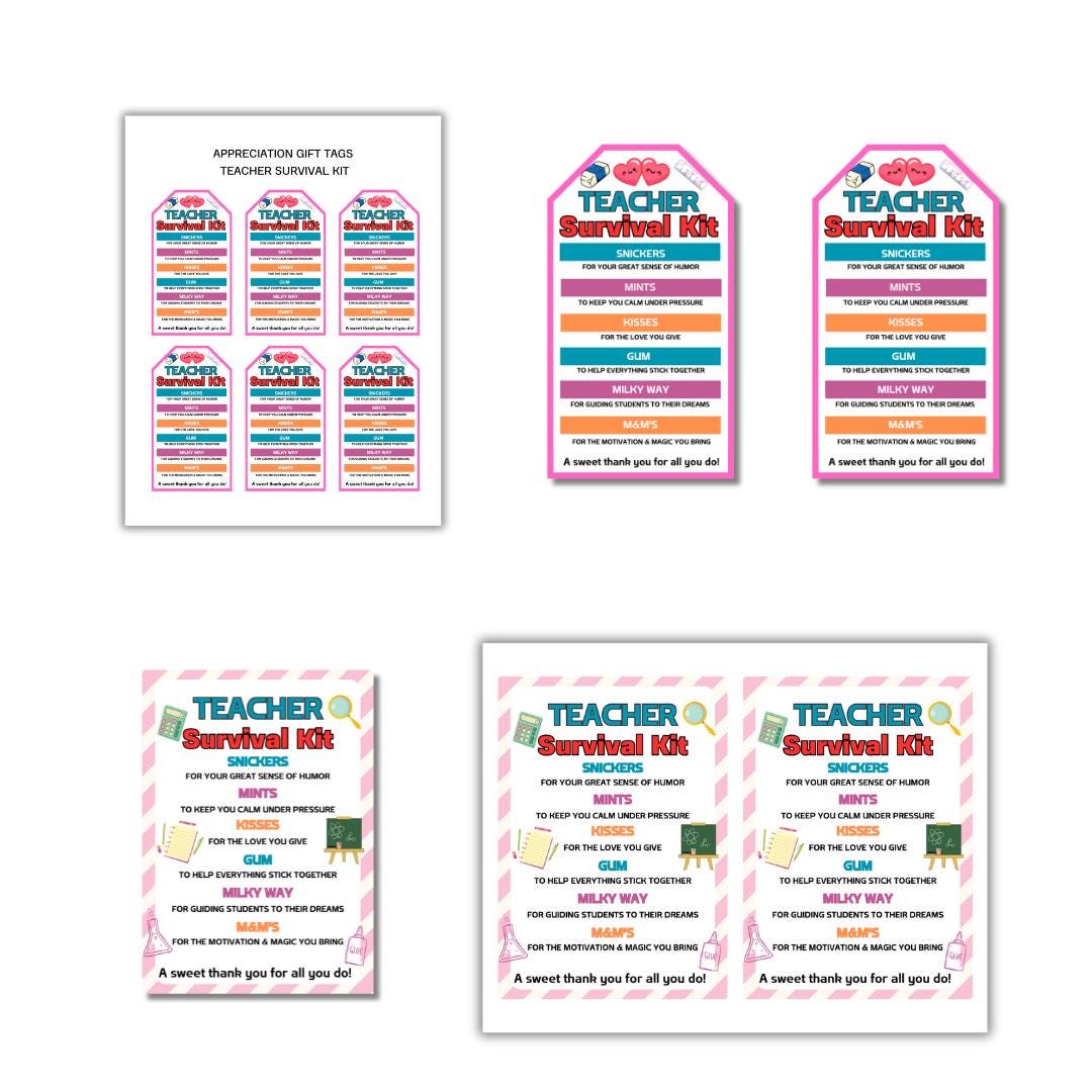 Teacher Appreciation Candy Gift Tags: Printable Thank You Notes ...