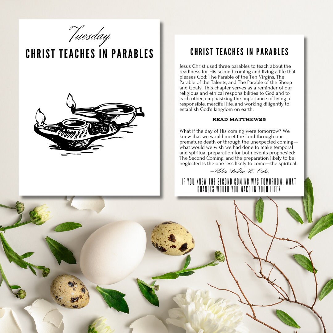 LDS Holy Week Study Cards Printable Easter Story LDS Easter Advent ...