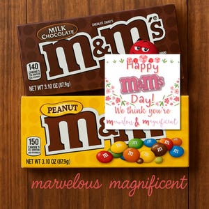 DOWNLOAD INSTANTÂNEO Cartões de Dia das Mães Etiquetas para impressão M&Ms Presentes Lembrancinhas Mãe Avó Mulheres Sociedade de Socorro Festa Mamãe Doces Chocolate Brunch