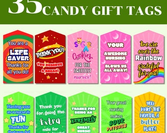 Etichette regalo per barrette di cioccolato per infermiere: divertenti regali di ringraziamento (download digitale)
