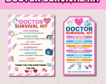 Doctor Survival Kit Gift Tag: Physician Appreciation (Digital Download)