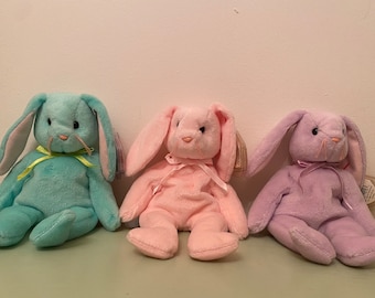 Extremely rare TY Beanie Babies set- Hippity, Hoppity and Floppity with errors.