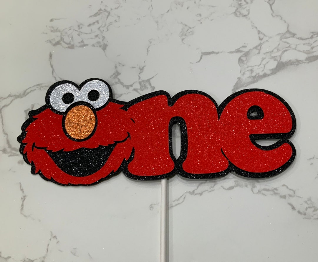 Elmo Cake Topper Elmo Number One Cake Topper Sesame Street Etsy