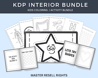 PLR Kids KDP Interior Coloring & Activity Bundle 1, Libro para niños imprimible y digital, Derechos de reventa principal, Páginas para colorear para niños, MRR
