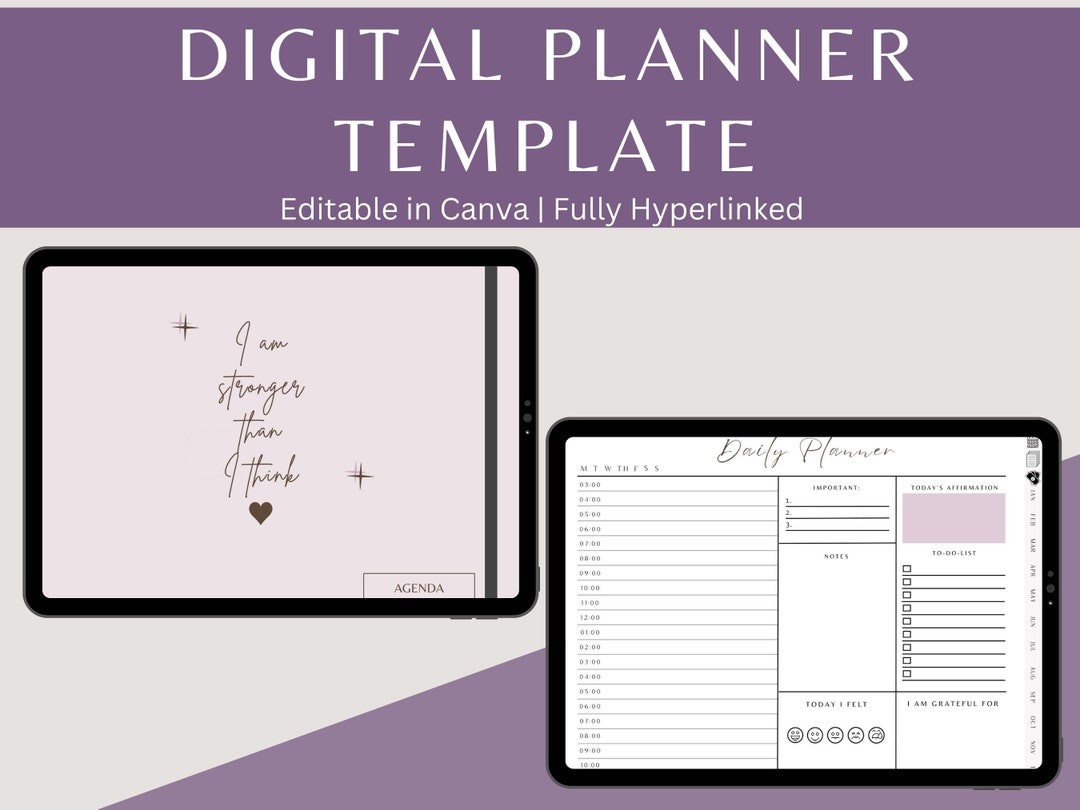 PLR Fully Hyperlinked Digital Planner Template Editable in Canva ...