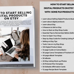 How to Sell Digital Products on Etsy EBook, How To Start An Etsy Shop, Digital Products Starter Kit Bundle, Etsy Guide with Plr Products