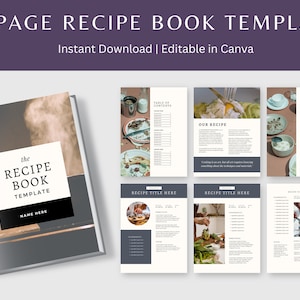 Recipe Book Template | Recipe Template Editable Recipe Book Canva Template Blank Recipe Book Digital Recipe Book Custom Recipe Book Cookbook