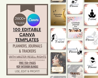 100 Canva Planners PLR Bundle | PLR Products, Canva Plr Templates, Plr Canva Templates, Plr Planners Printable, Master Resell Rights, Mrr