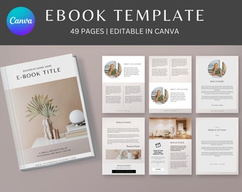 Plantilla de libro electrónico editable Canva Beige / Plantilla de libro de trabajo de coaching, imán de clientes potenciales, libro electrónico editable, libro electrónico moderno, libro electrónico minimalista estético