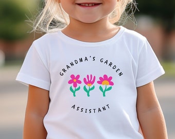 gardening shirt for toddler grandma's garden assistant nature plant t shirt for toddler girl spring shirt for gardening with grandmother