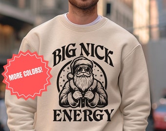 big nick energy sweater funny mens christmas sweater gift for boyfriend husband sweater funny santa
