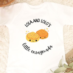 filipino bodysuit for baby ensaymada bodysuit filipino food gift for baby announcement reveal baby shower present ensaimada bodysuit