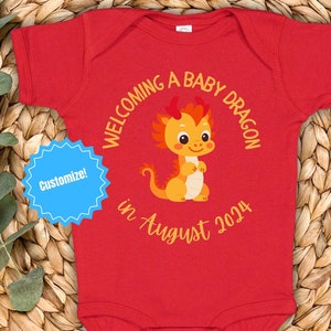 anuncio de bebé dragón traje de revelación de embarazo traje de bebé asiático del año nuevo lunar del dragón