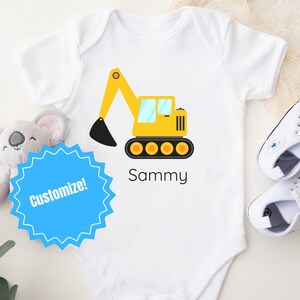 body scavatore costruzione escavatore body personalizzato regalo personalizzato per l&#39;annuncio del bambino regalo per la mamma baby shower