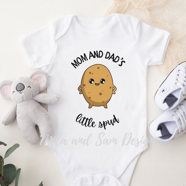 potato bodysuit for baby cute bodysuit for announcement baby shower gift christmas present for expecting mom outfit little spud