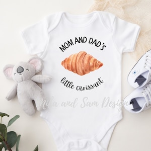 Croissant Body für Baby niedlicher Body zur Ankündigung Baby-Dusche-Geschenk Weihnachtsgeschenk für die Erwartung der Mutter französisch