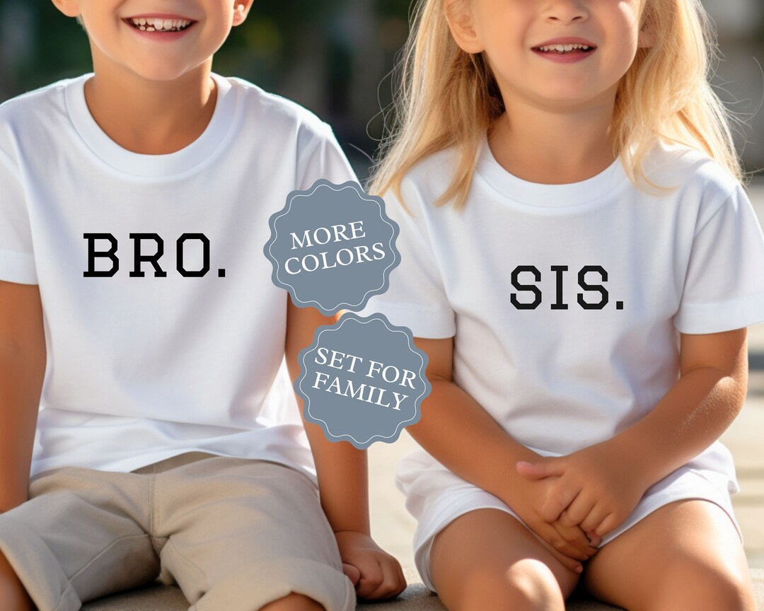 Matching Sibling Shirt Trendy Block Print T Shirt for Children Etsy