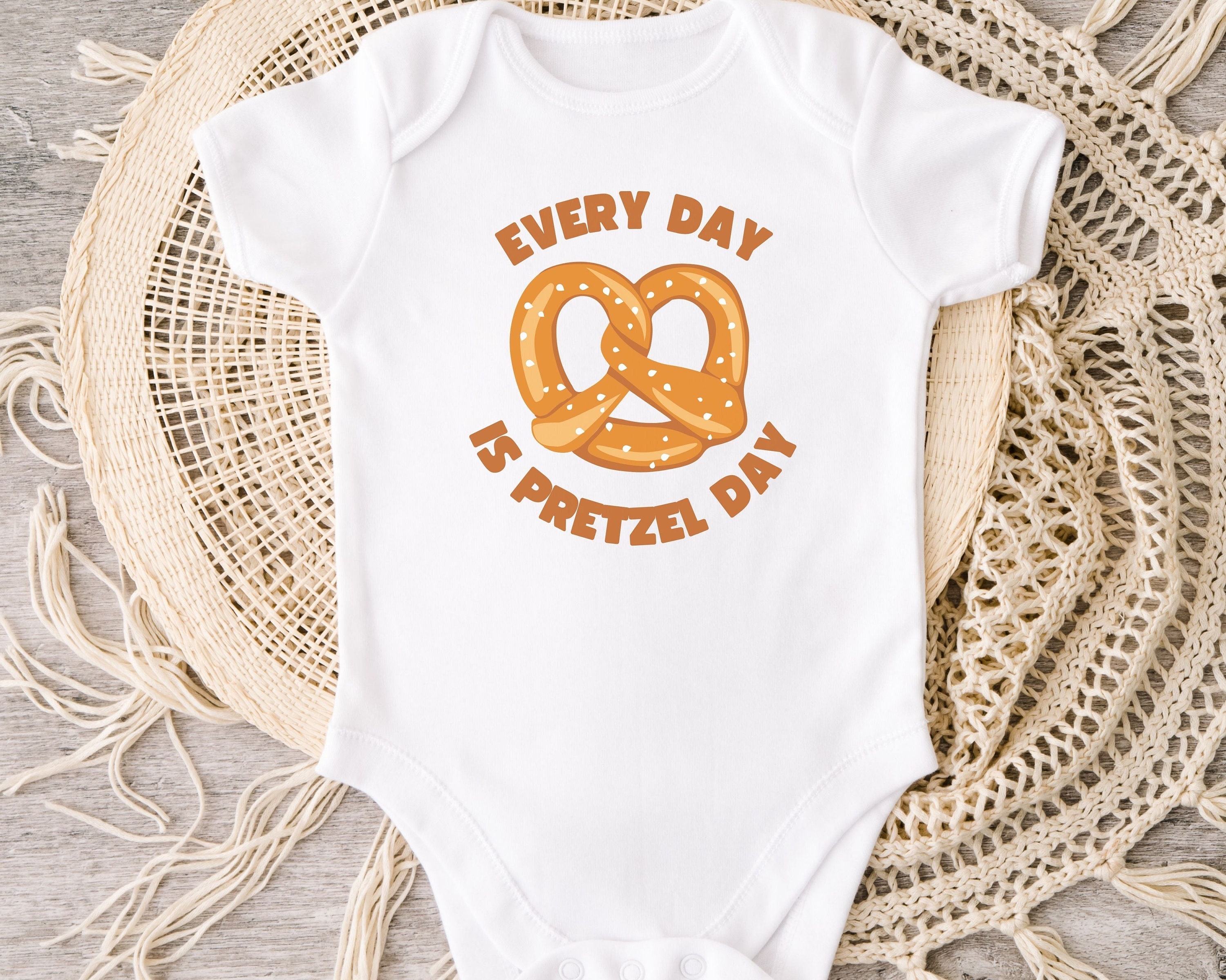 Oktoberfest Pretzel Heart Baby Bodysuit - Ich Liebe I Love German Festival Onesie Outfit