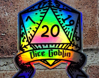 Holographic Dice Goblin Sticker