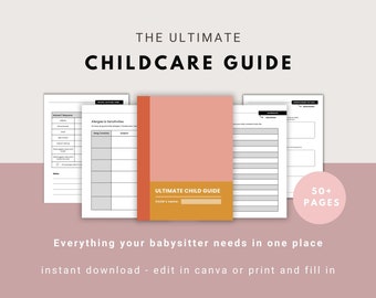 Guía definitiva para niños / Carpeta para niñeras / Información para niñeras / Guía de cuidado infantil / Notas para niñeras / Carpeta para au pairs / Información sobre cuidado infantil