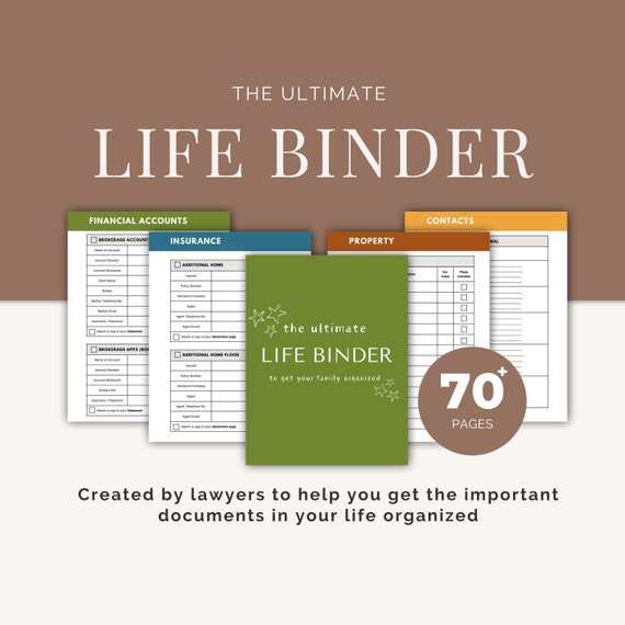 Important Family Document Organizer | Busy Mom Binder | Ultimate Life Binder | In Case of Emergency Binder | Household Binder