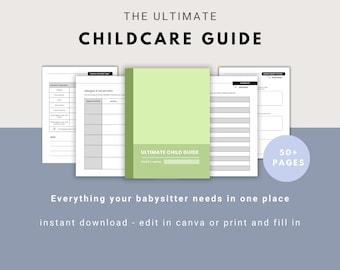 Guía definitiva para niños / Carpeta para niñeras / Información para niñeras / Guía de cuidado infantil / Notas para niñeras / Carpeta para au pairs / Información sobre cuidado infantil