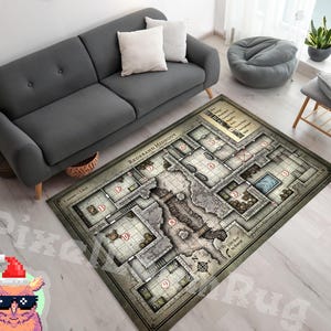 Dungeons Dragons Teppich, Redbrand Karte, Versteck Karte, DND Karte Teppich, Spielkarte, Jungenzimmer Dekor, Gamer Teppich, Spielzimmer Teppich, Geschenk für Ihn
