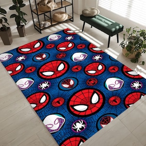 Tapis Spiderman, Tapis à motifs Spiderman, Tapis de super-héros, Tapis pour chambre d'enfant, Tapis pour chambre de garçon, Décoration pour chambre d'enfant, Tapis personnage de dessin animé
