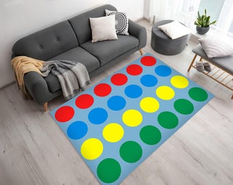 Twister Game Rug Soft Microfiber Non Slip Family Play Mat
